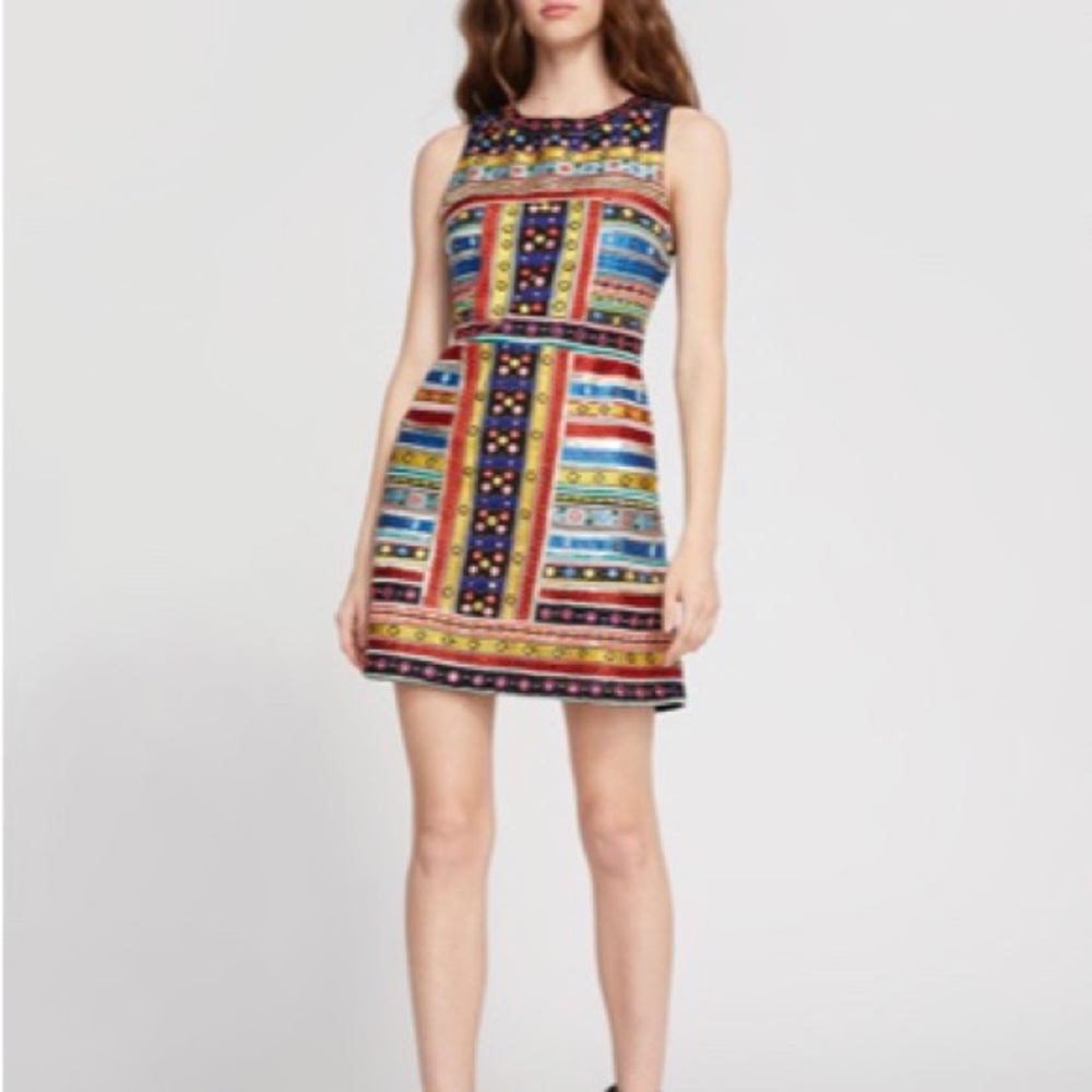 Alice + Olivia Malin Embroidered Mini Dress NWT